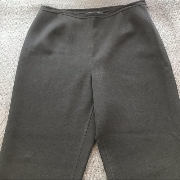 Lafayette 148 New York 98% Virgin Wool Black Wide Leg Trousers Dress Pants 12 - Picture 2 of 5